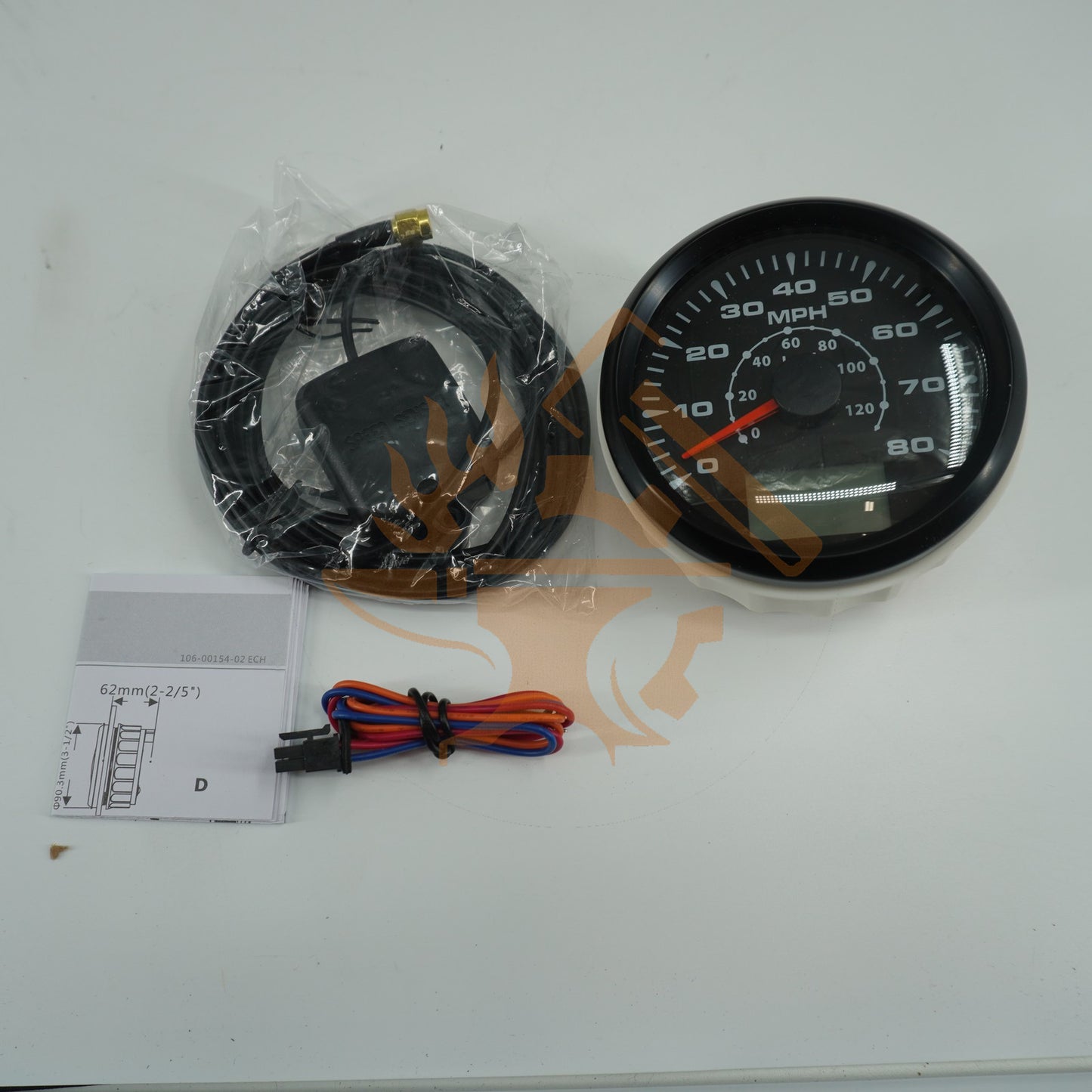 Eling B07DY3MBJL 12V/24V 85mm 0-80MPH 0-120km/h GPS Speedometer Odometer