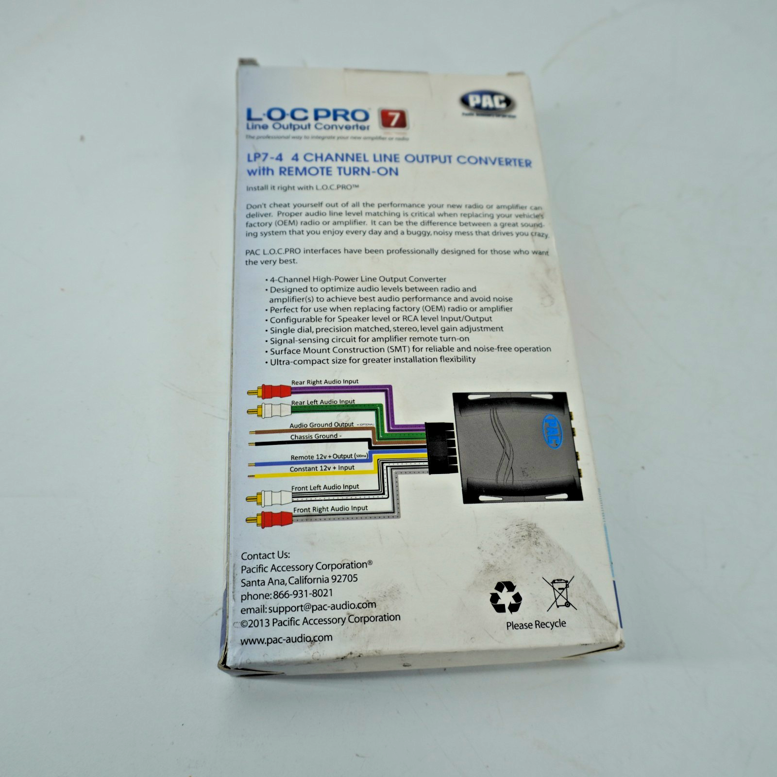 PRO SERIES 4-CHANNEL LINE OUTPUT CONVERTER PACLP7-4