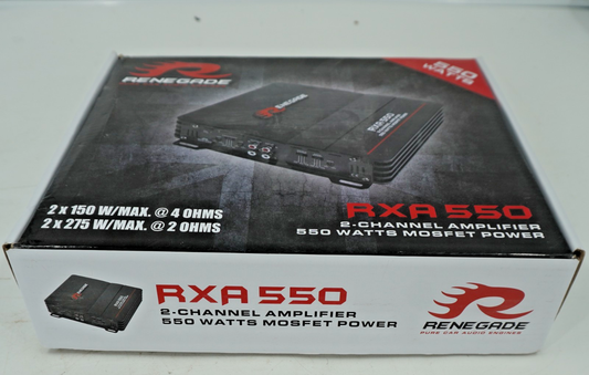 RENEGADE RXA550 2-CHANNEL AMPLIFIER 550 WATTS POWER 2CH ANALOG AMP CLASS A/B