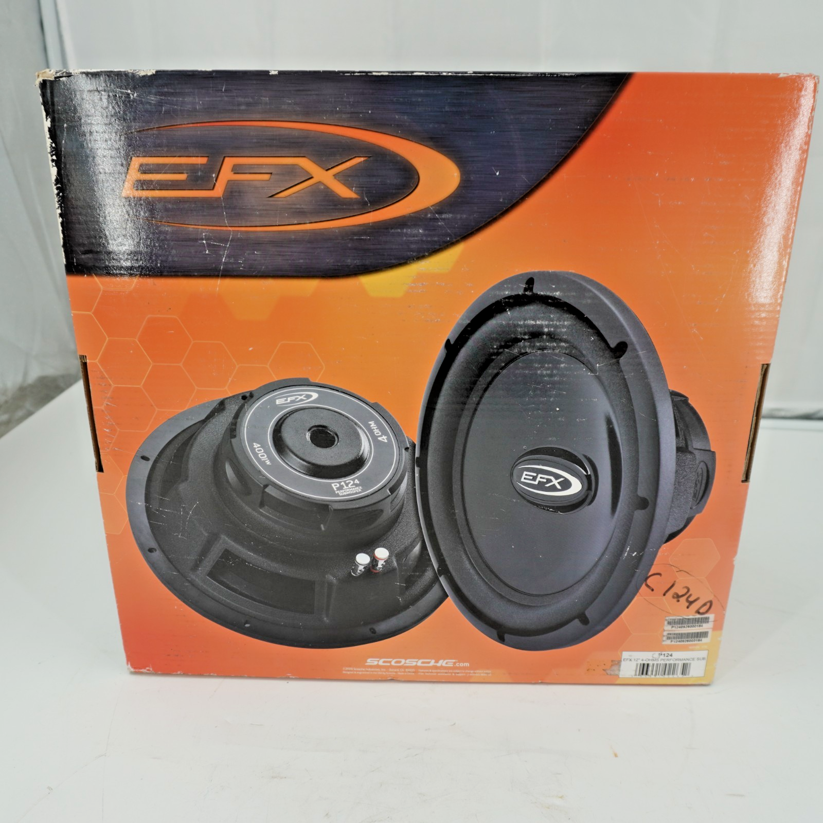 SCOSCHE EFX C124 12" 4 OHM 400W COMPETITION CAR SUBWOOFER