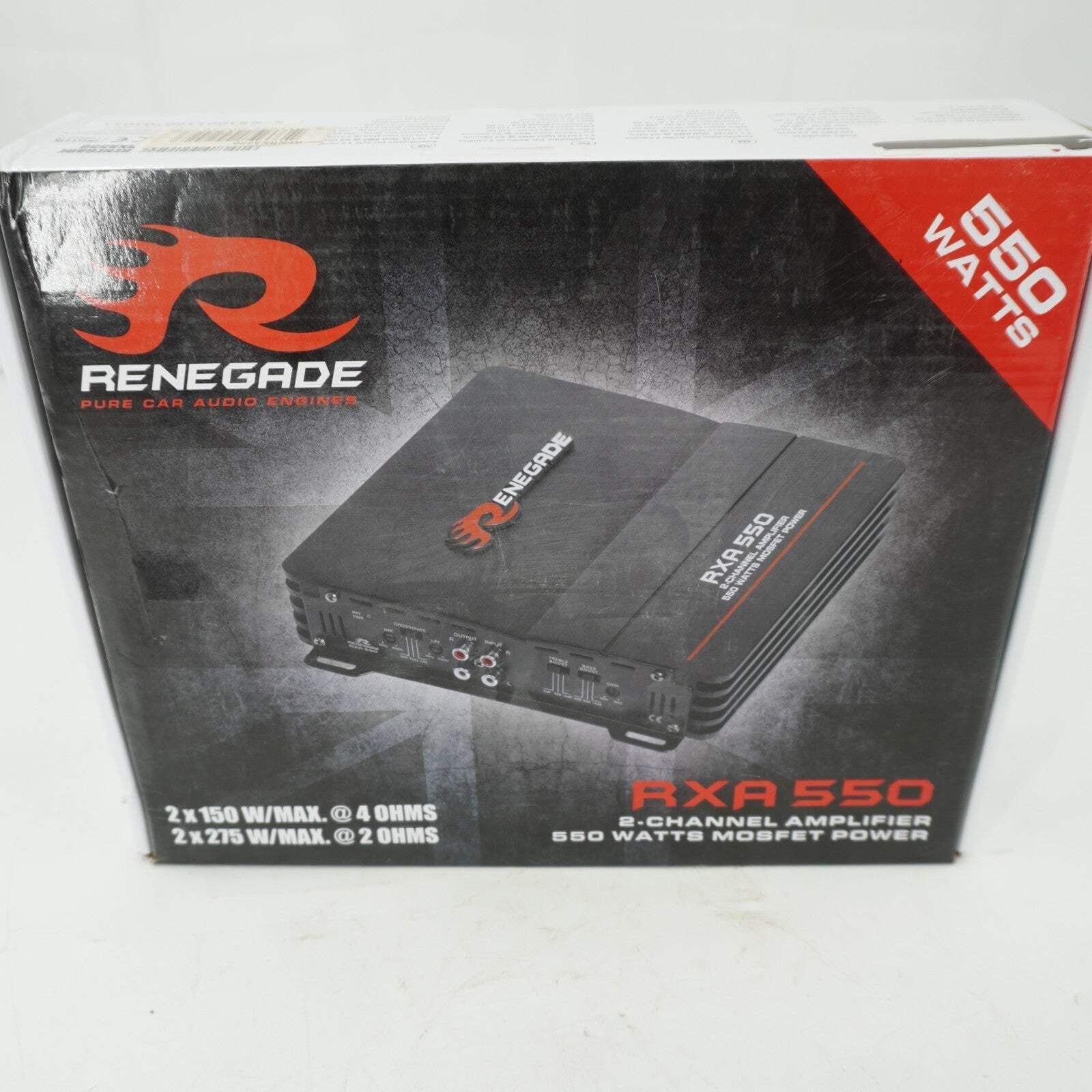 RENEGADE RXA550 2-CHANNEL AMPLIFIER 550 WATTS POWER 2CH ANALOG AMP CLASS A/B