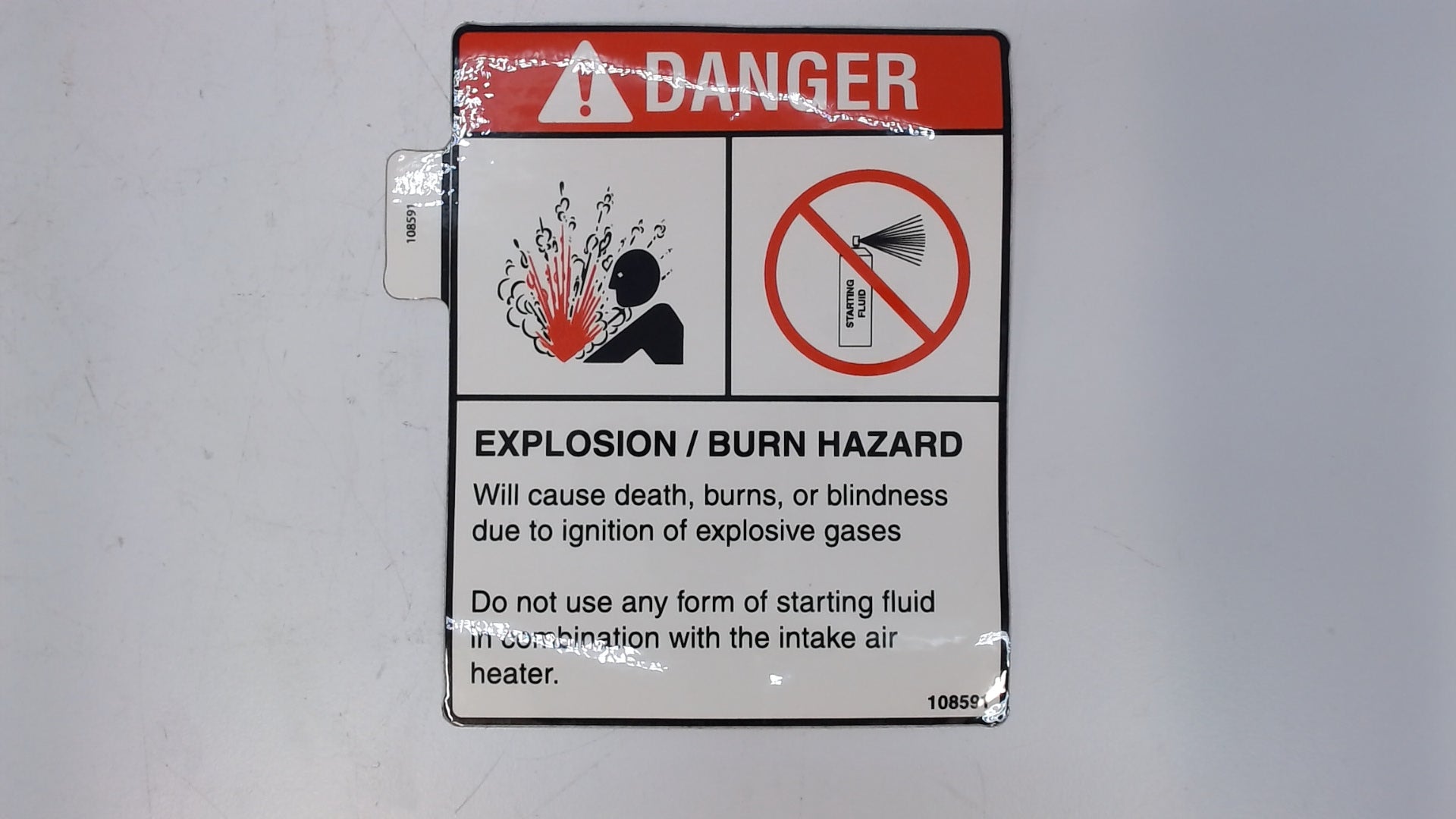 DECAL, DANGER, STARTING FLUID