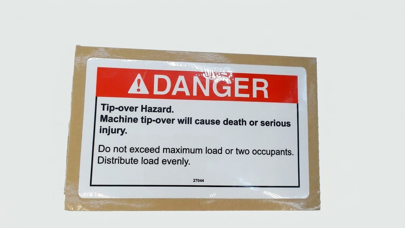DECAL, TIP OVER MAX LOAD