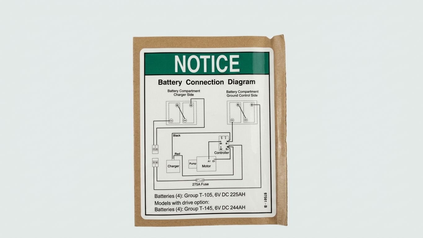 DECAL, NOTICE, BATTERY CONN, TZ50
