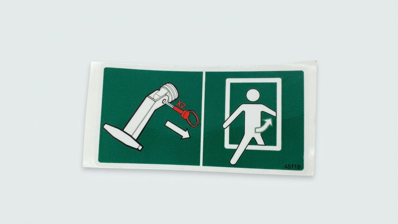 DECAL, EMERGENCY EXIT