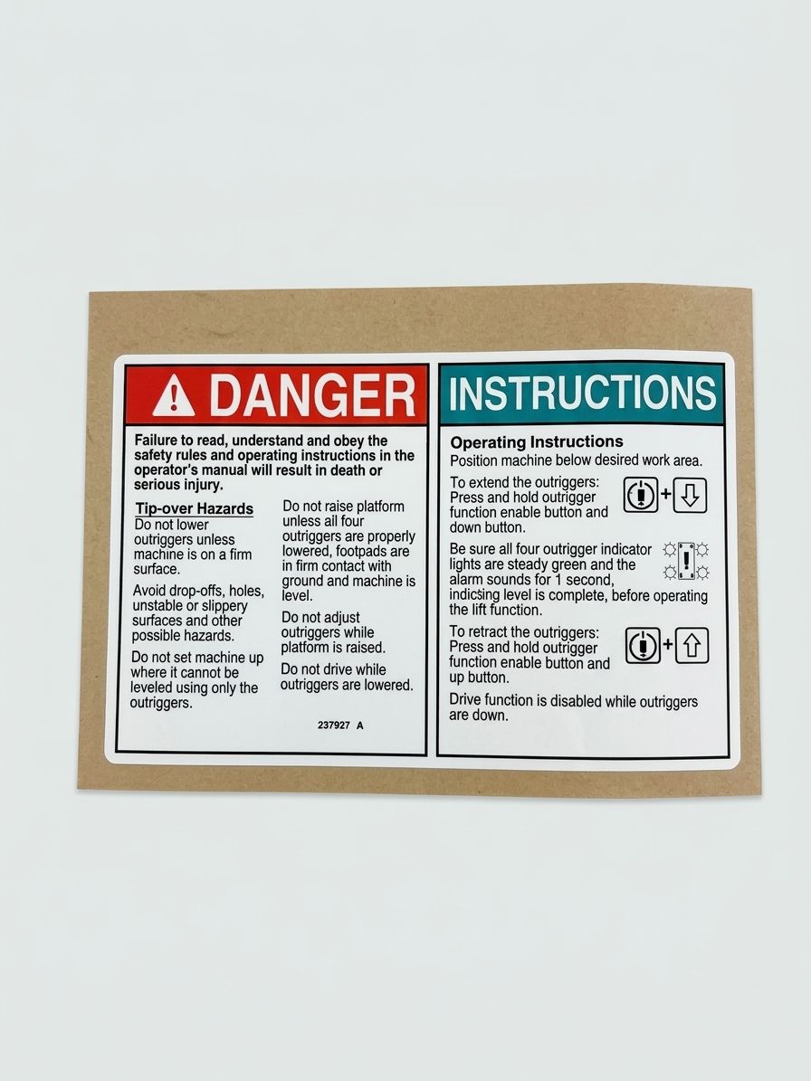 DECAL, DANGER, OUTRIGGER SAFETY
