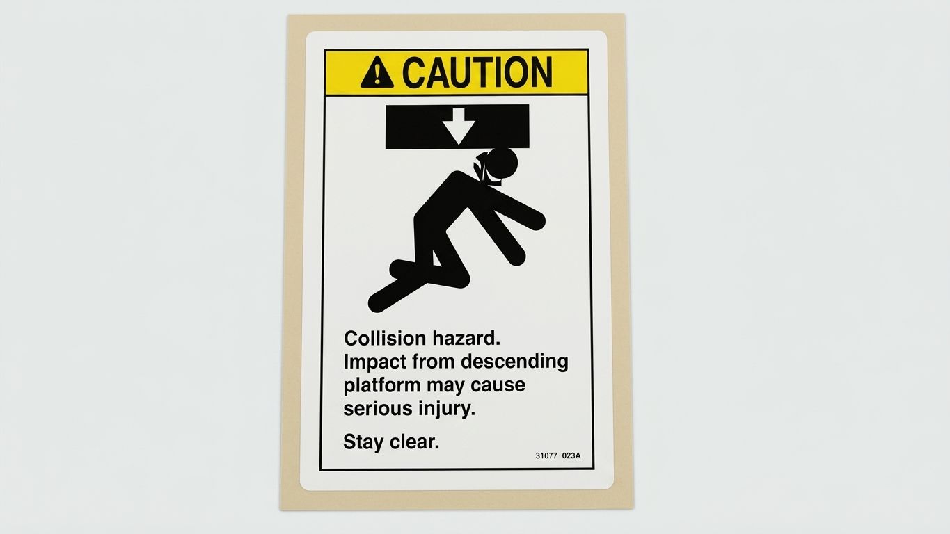 DECAL, CAUTION, COLLISION HAZARD