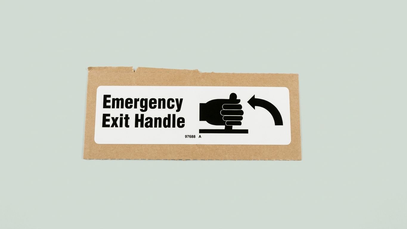 DECAL, EMERGENCY EXIT HANDLE
