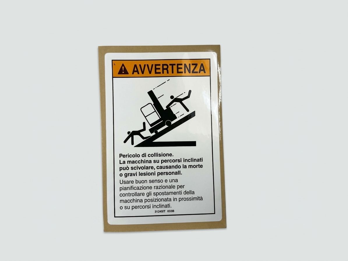 DECAL, WARNING, COLLISION HAZARD