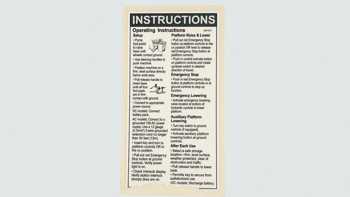 DECAL, NOTICE, OPER.INST., IWP-S