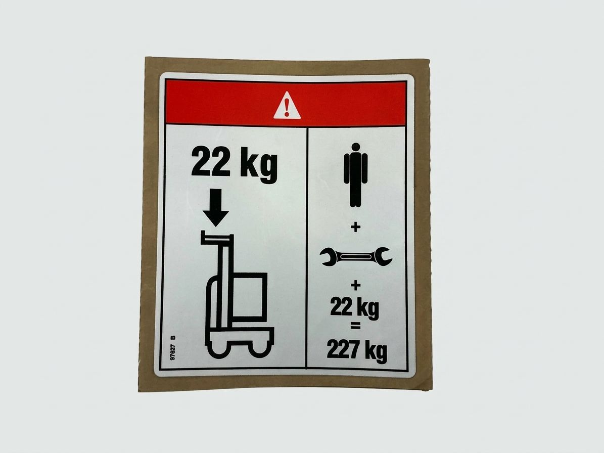 DECAL, DANGER, MAX CAP TRAY