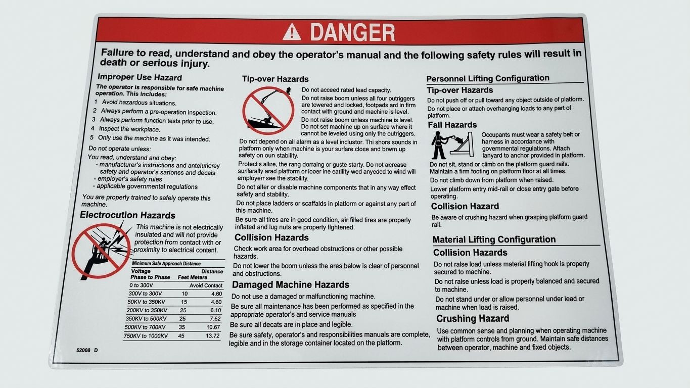 DECAL, DANGER, GEN SAFETY GCP