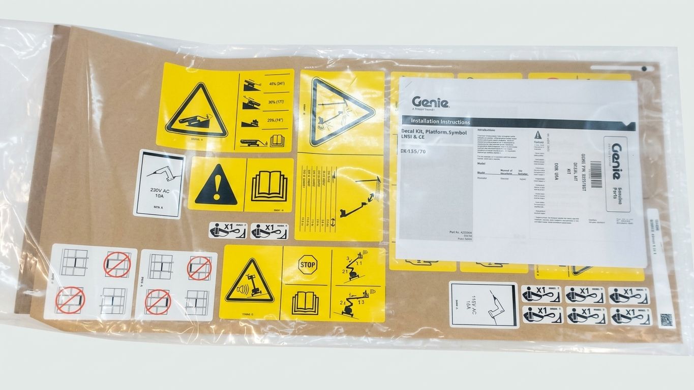 DECAL KIT, ZX135, PLAT, SYM, ANSI/CE