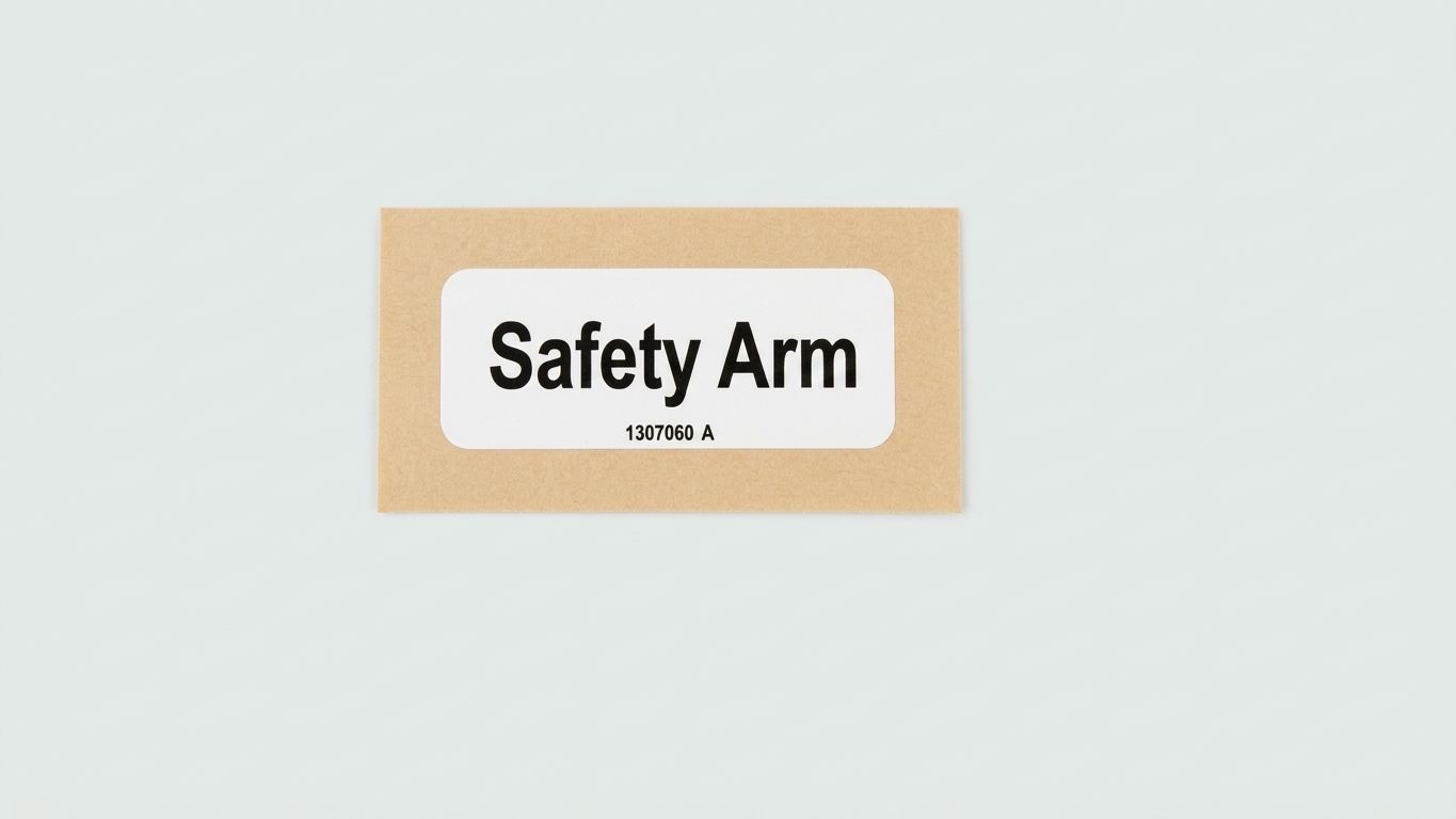 DECAL LABEL SAFETY ARM, MINI