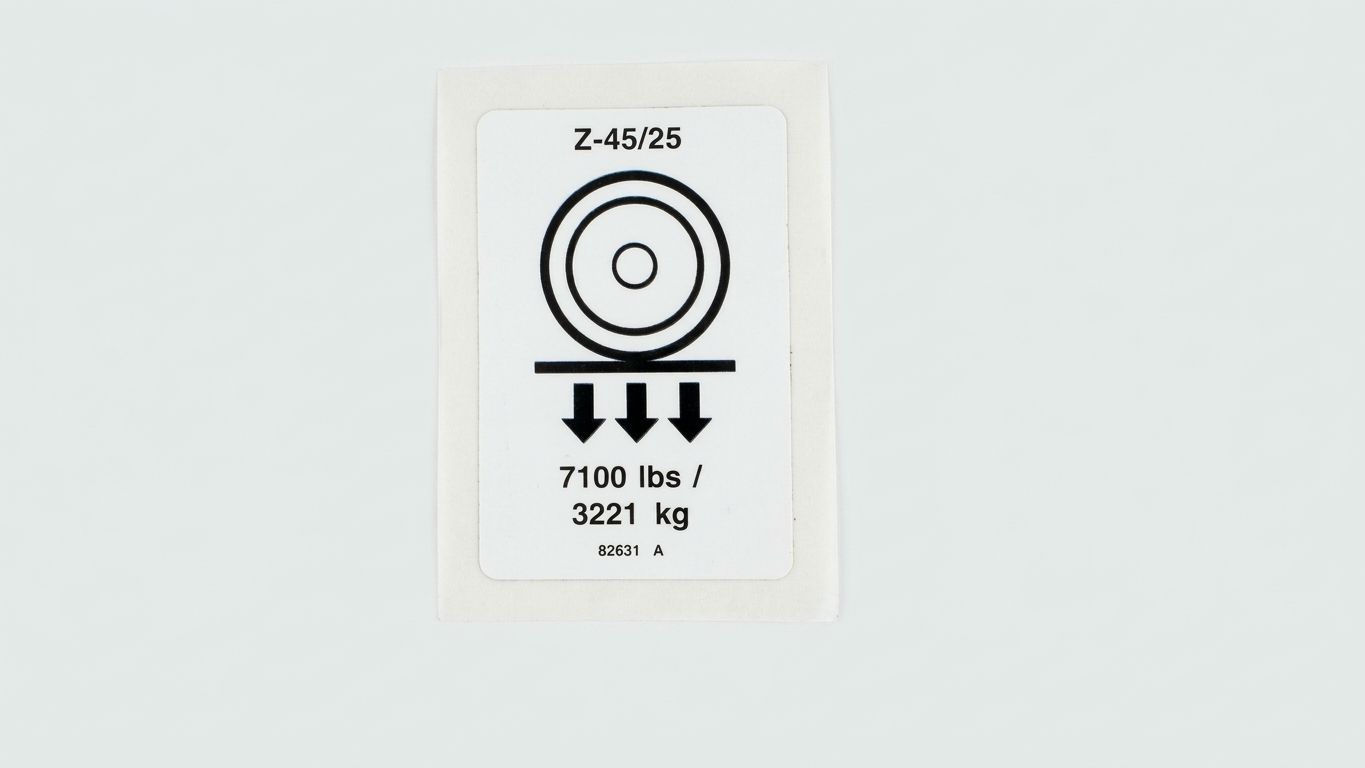 DECAL, LABEL, WHEEL LOAD Z4525