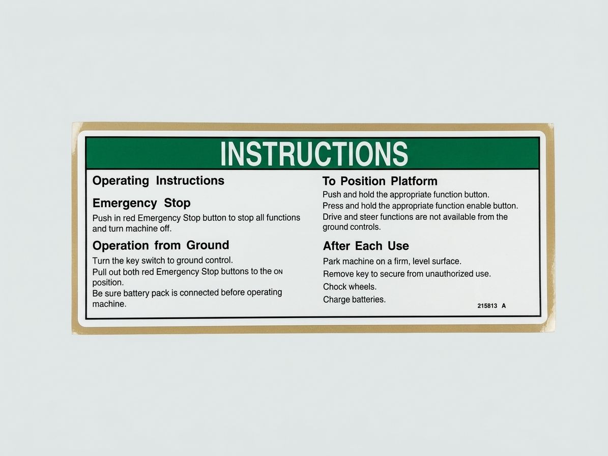 DECAL, OPERATING INSTR GRJ ANSI