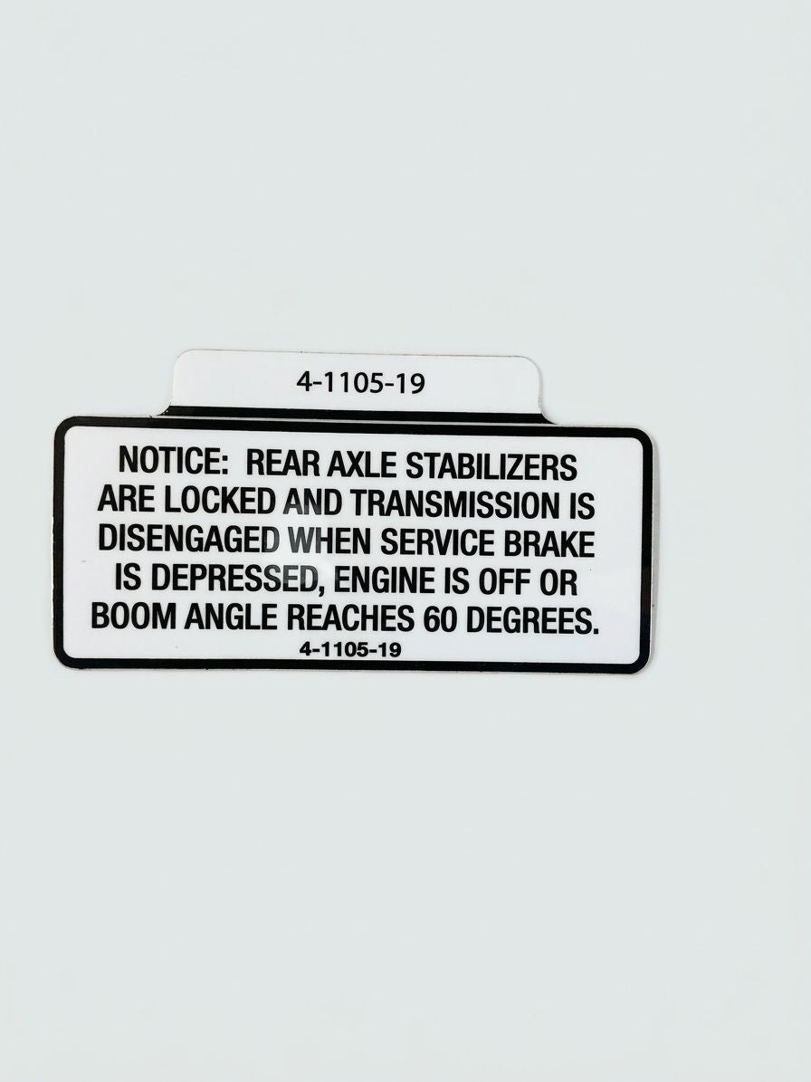 DECAL, REAR AXLE STABILIZER