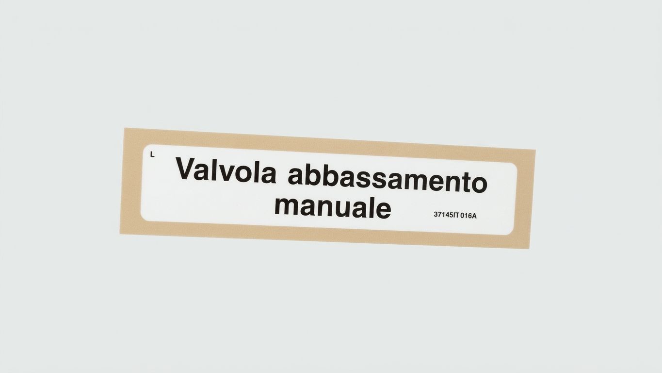 DECAL, MANUAL LOWERING VALVE