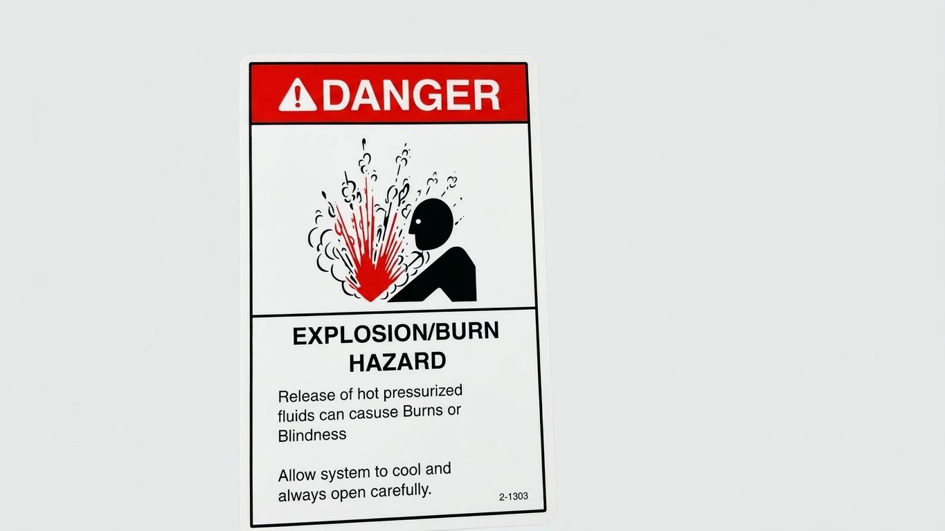DECAL, EXPLOSION HAZARD, FLU