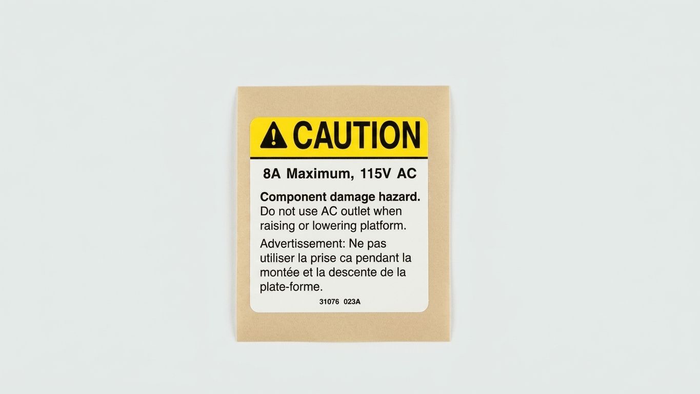 DECAL, CAUTION, 8A MAX.115V AC
