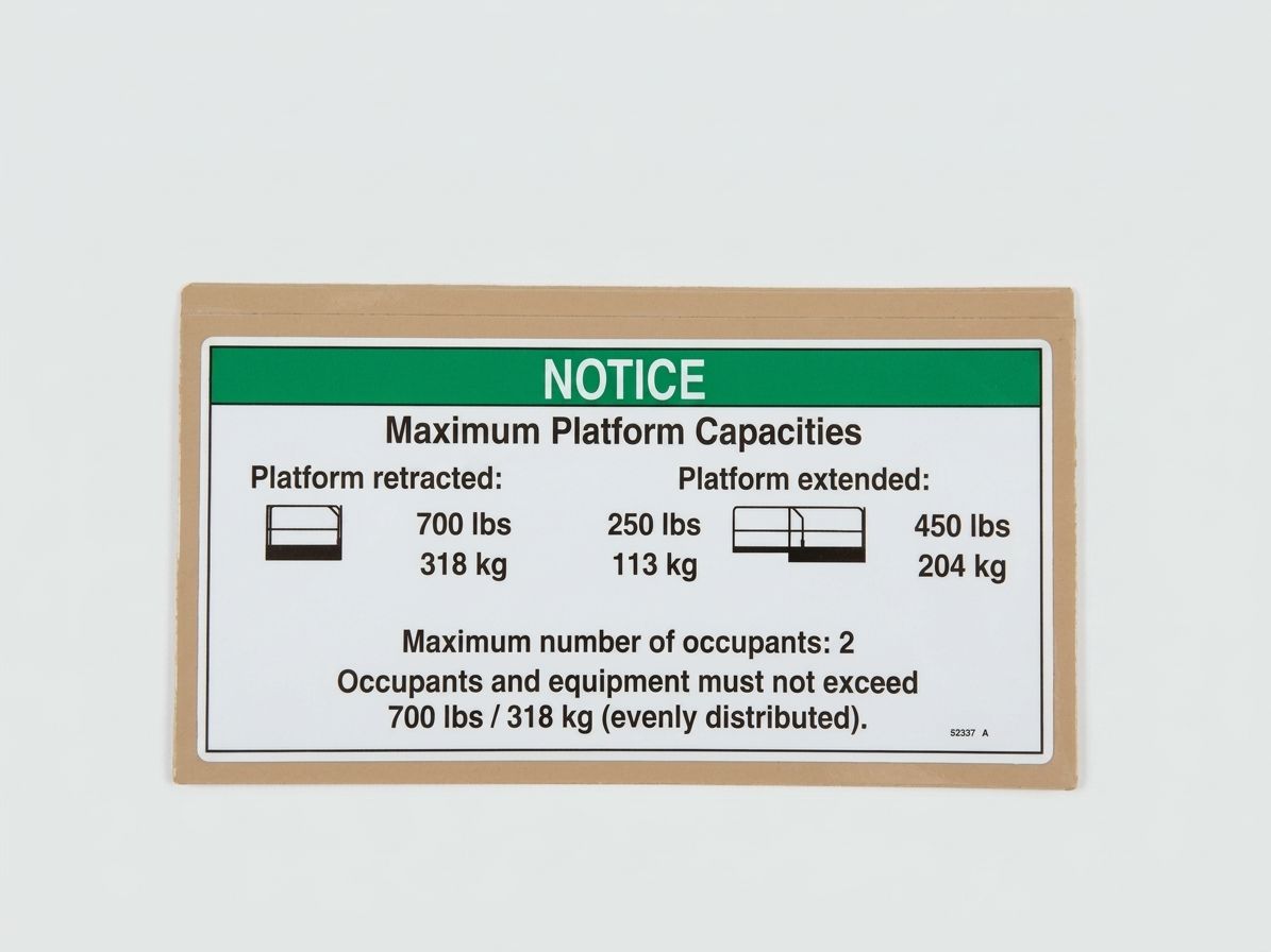 DECAL, NOTICE, MAX CAP 700 ANSI