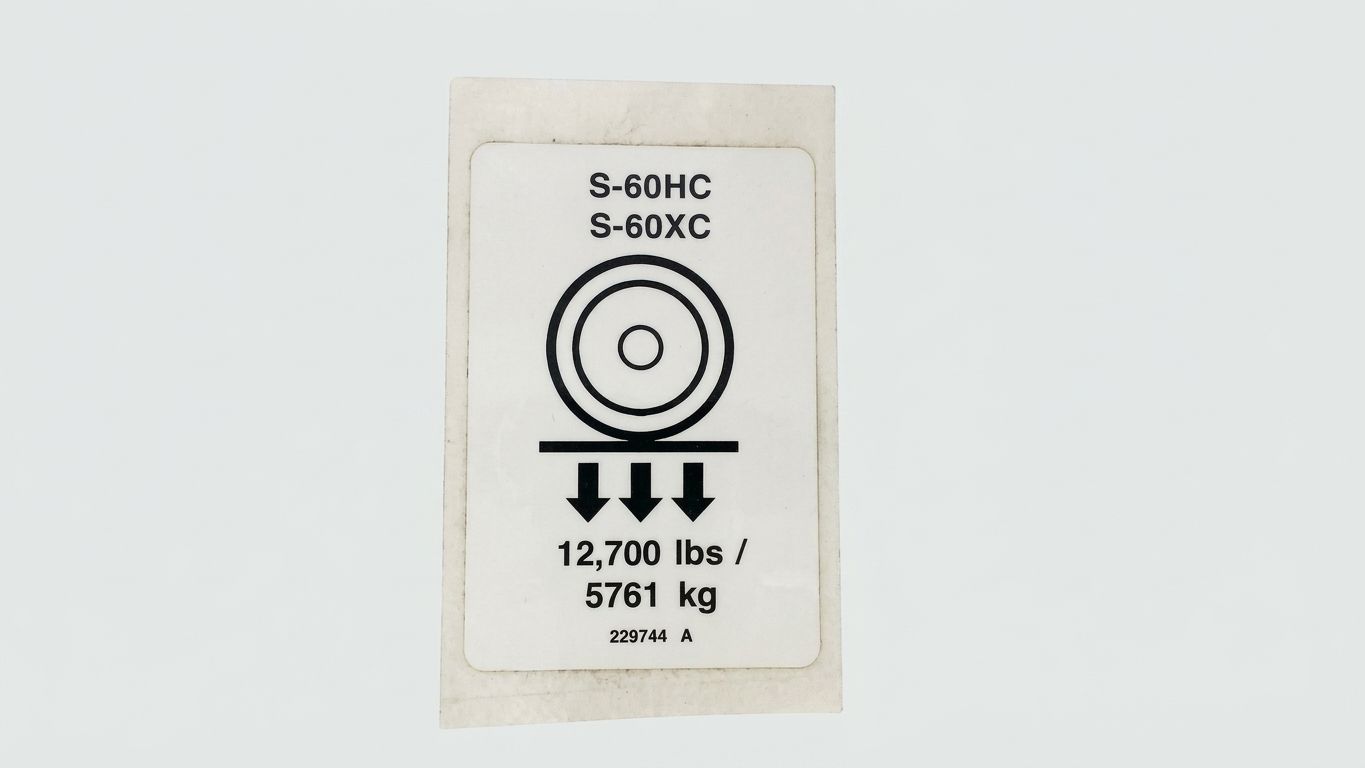 DECAL, LABEL, WHEEL LOAD S60XC