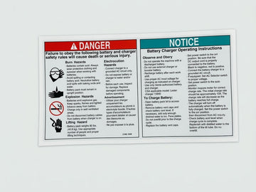 DECAL, DANGER, BATTERY SAFETY