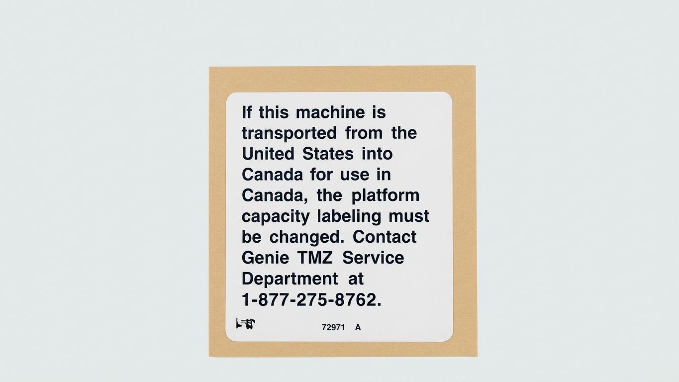 DECAL, LABEL, TRANSPRT TO CANADA