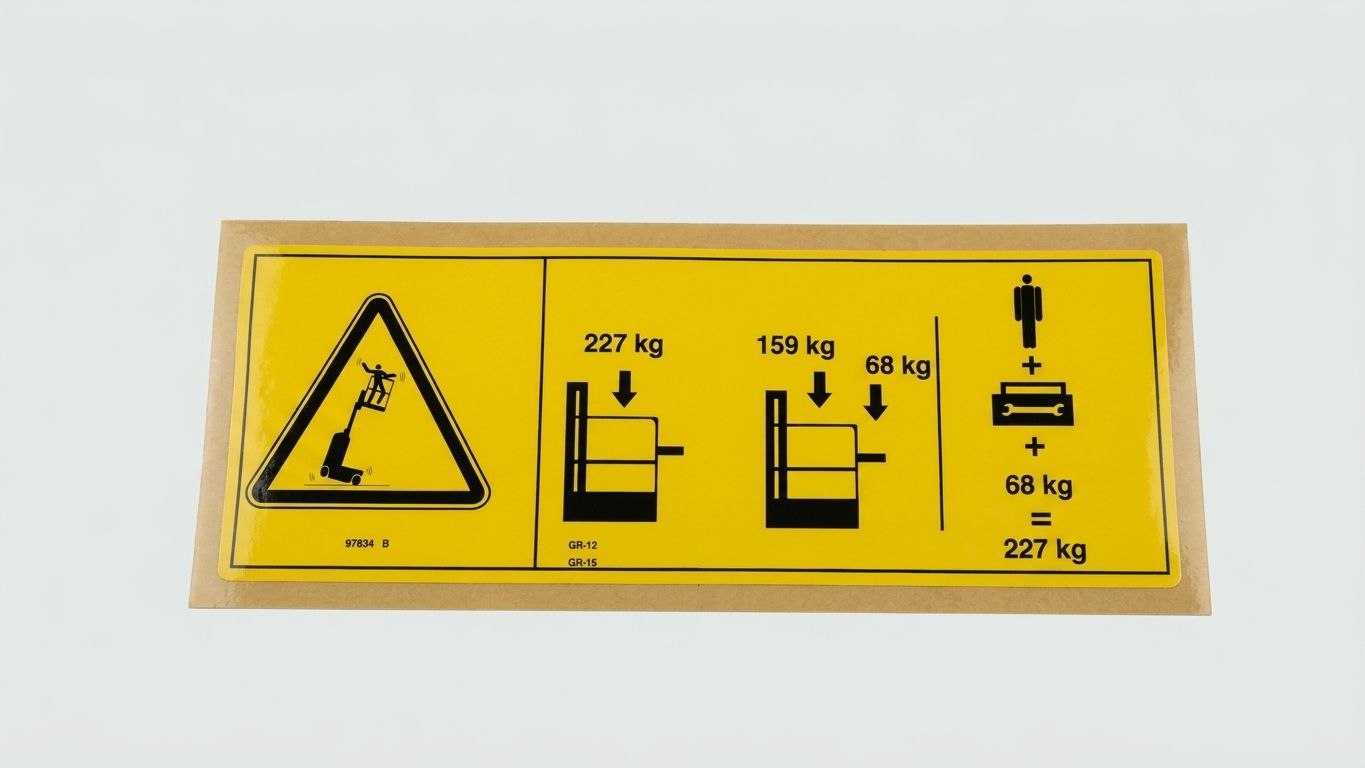 DECAL-DANGER, MAX CAP-227 KG SP