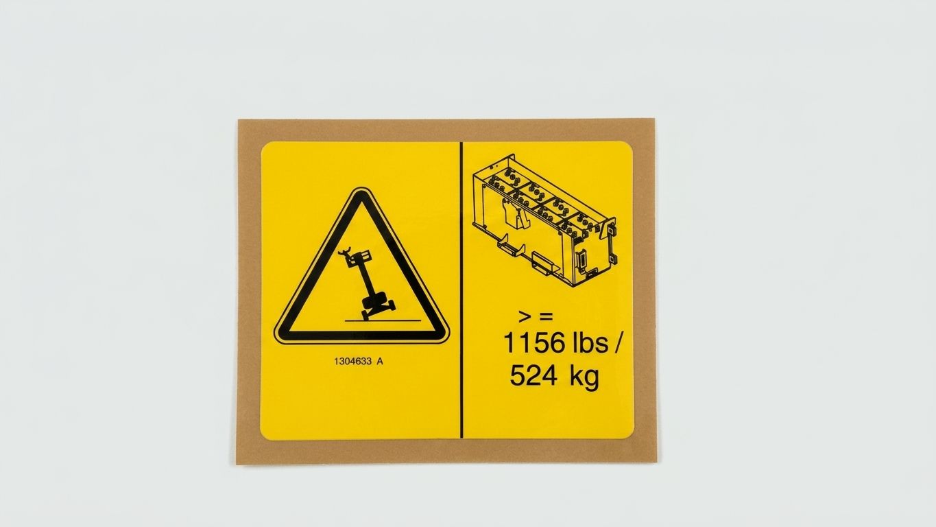 DECAL, ANSI SYMBOL, BATT WEIGHT/TIP OVER