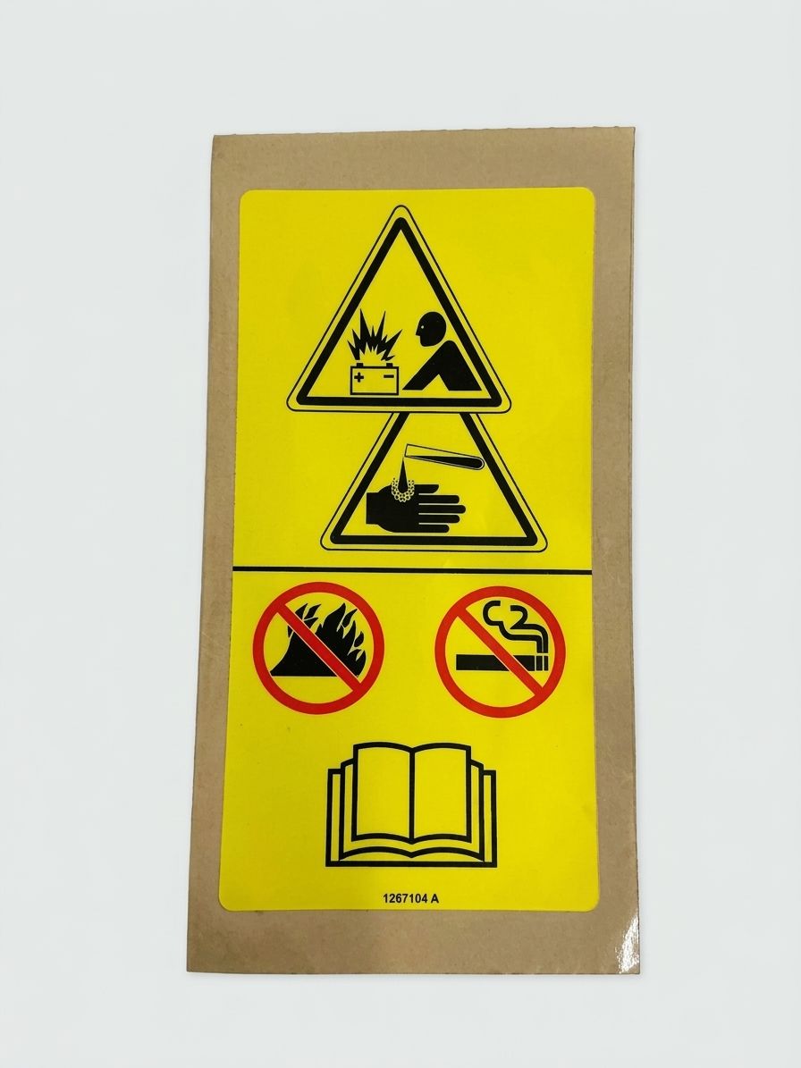DECAL, DANGER, EXPLOSION, BATTERY, SYMBOL