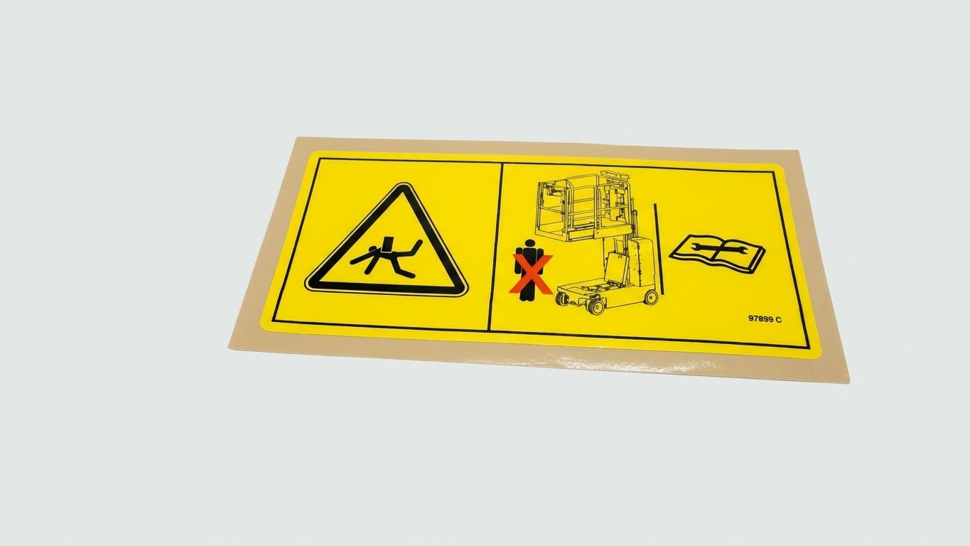 DECAL, WARN, SAFETY CHOCK