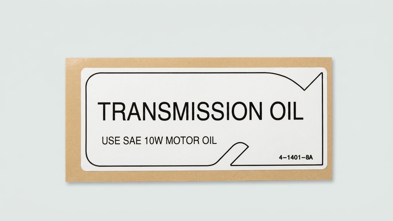DECAL, TRANSMISSION OIL