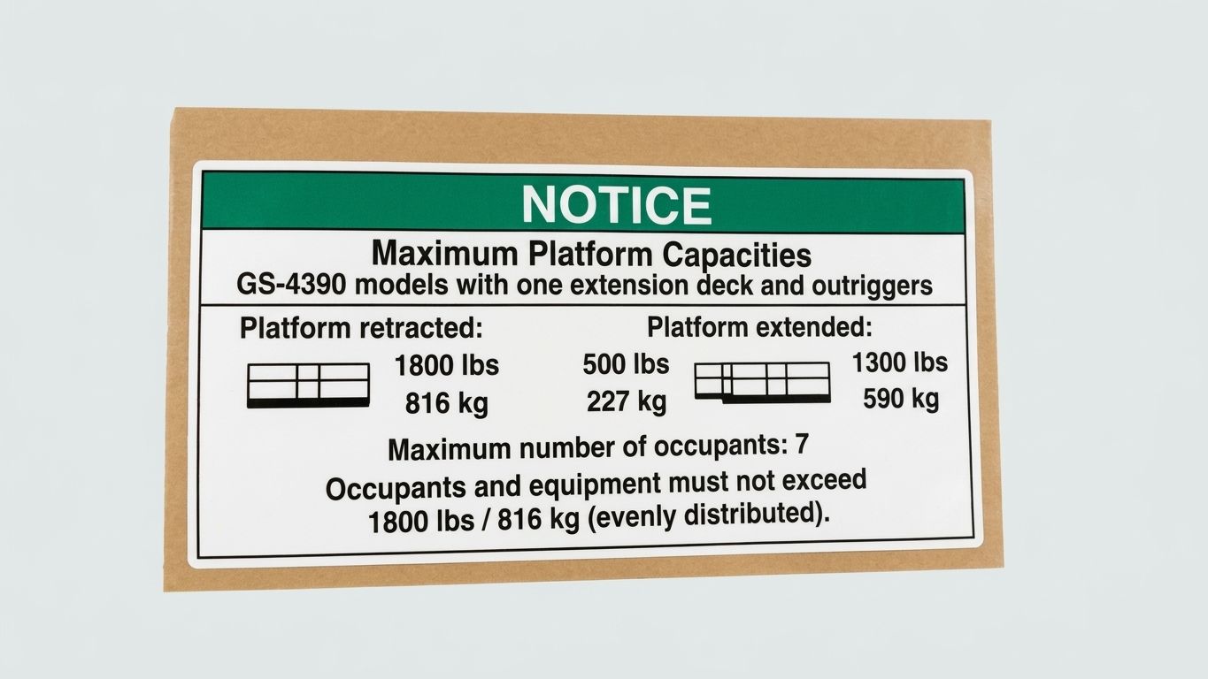 DECAL, NOTICE, MX CP, GS43 1DK OR