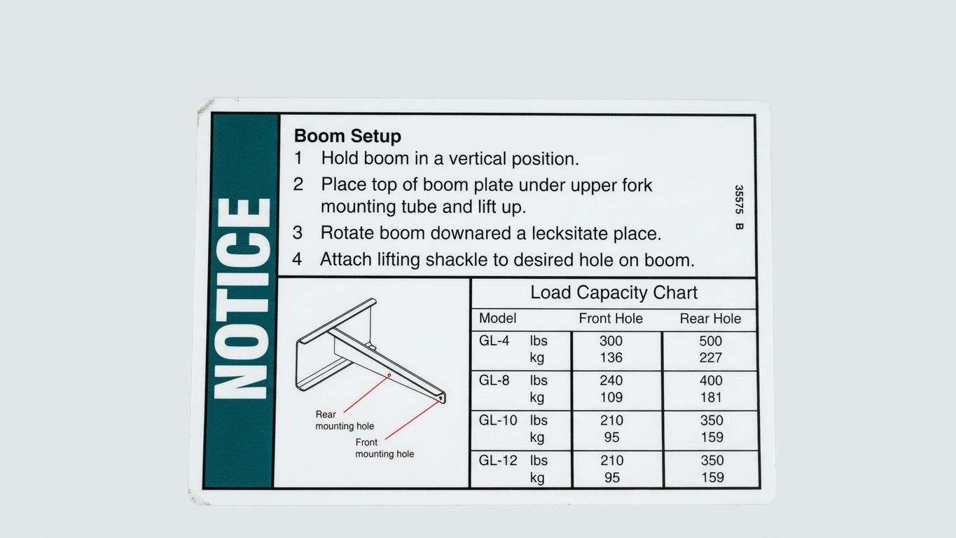 DECAL, BOOM SET-UP