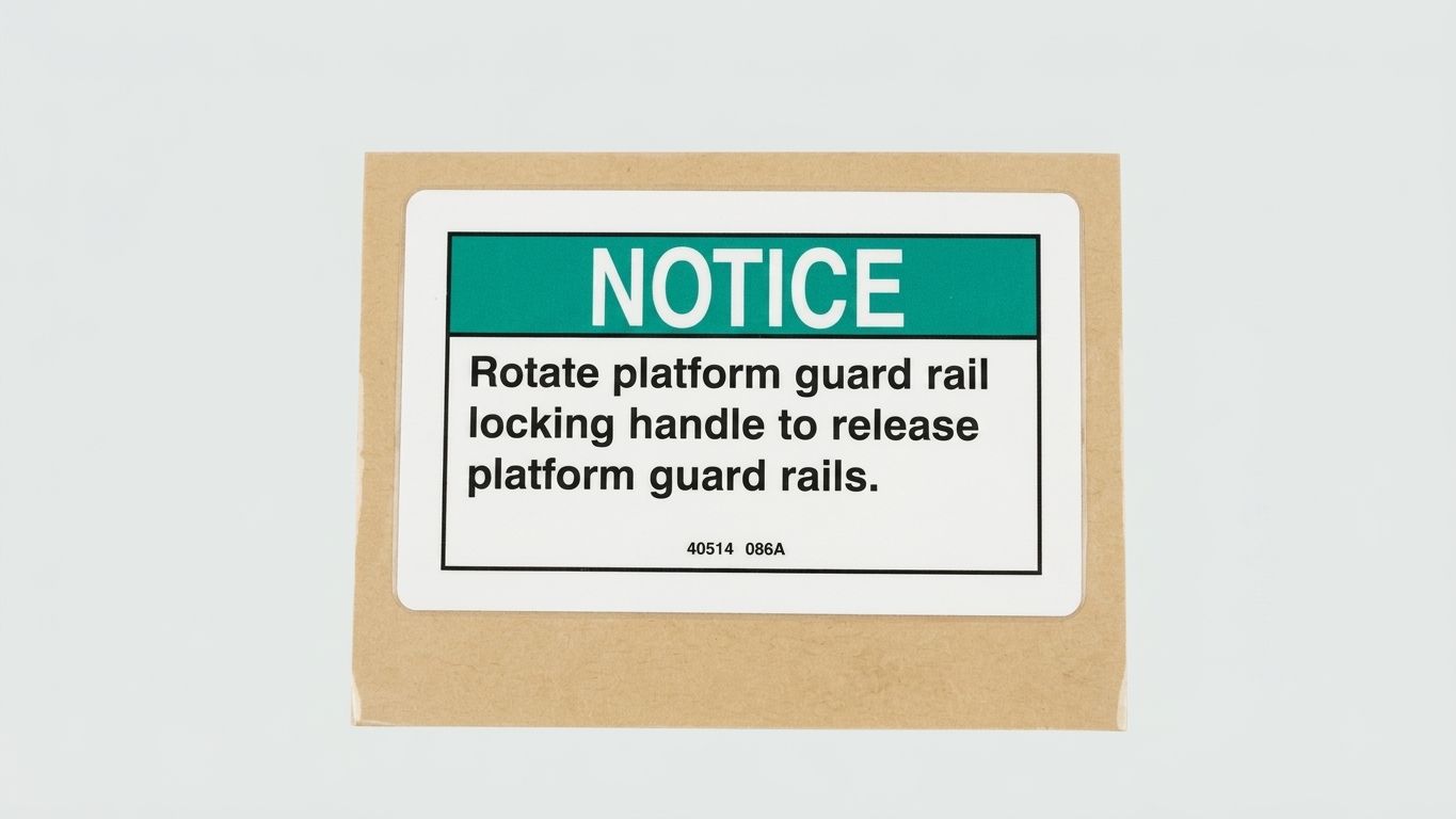 DECAL, NOTICE, GUARD RAIL HANDLE