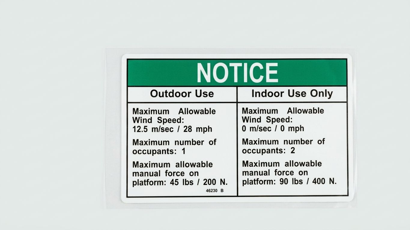 DECAL, NOTICE, MAN FORCE/WIND, CE