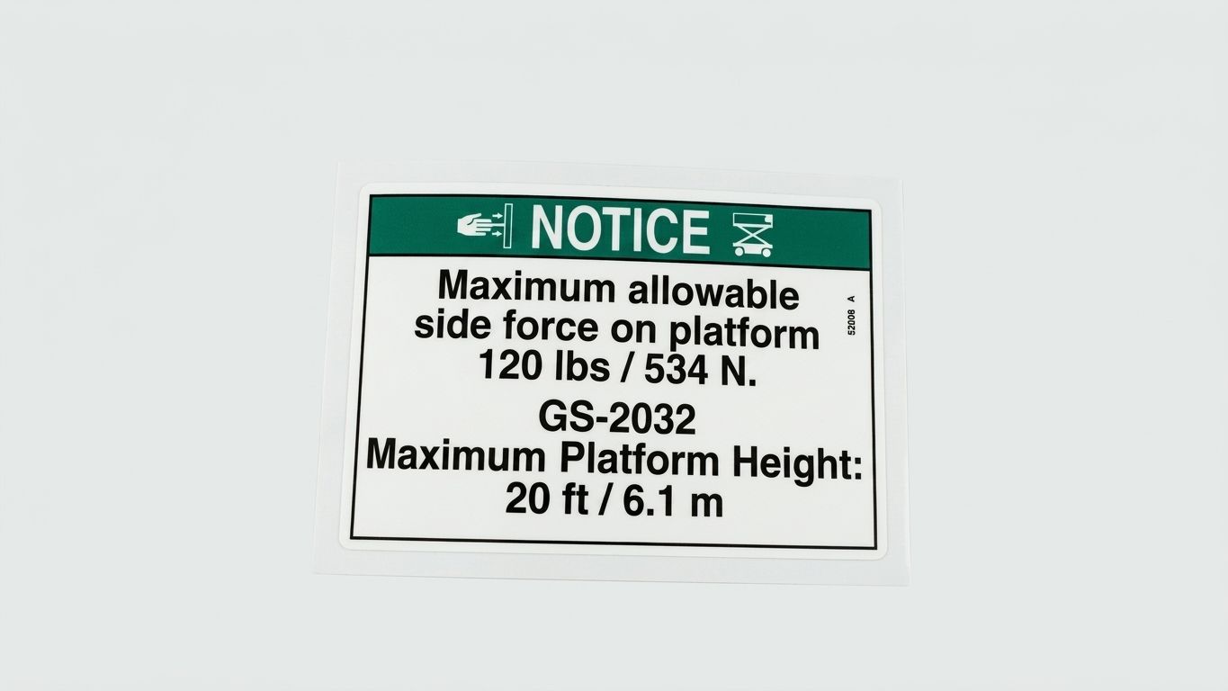 DECAL, NOTICE, SIDE FRC, 2032ANSI