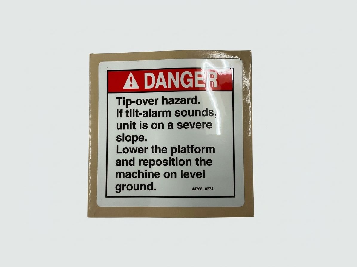 DECAL, DANGER, TIP-OVER