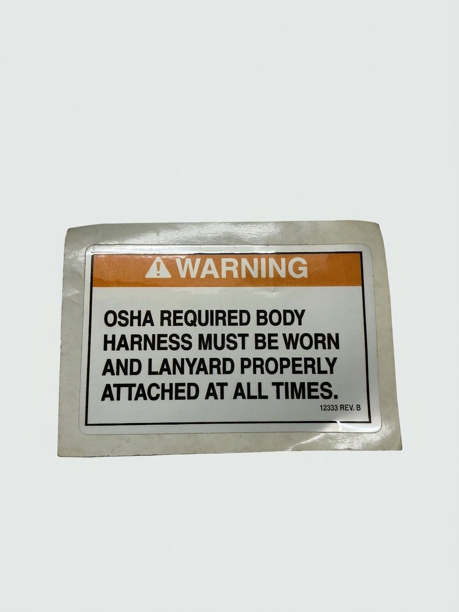 DECAL, CAUTION BODY BELT  BOOM