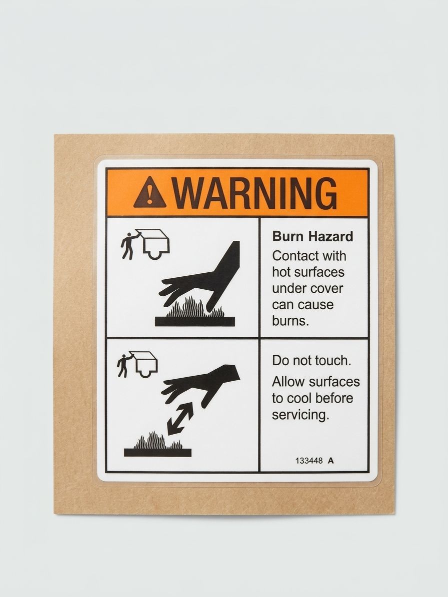 DECAL, WARNING BURN HAZ