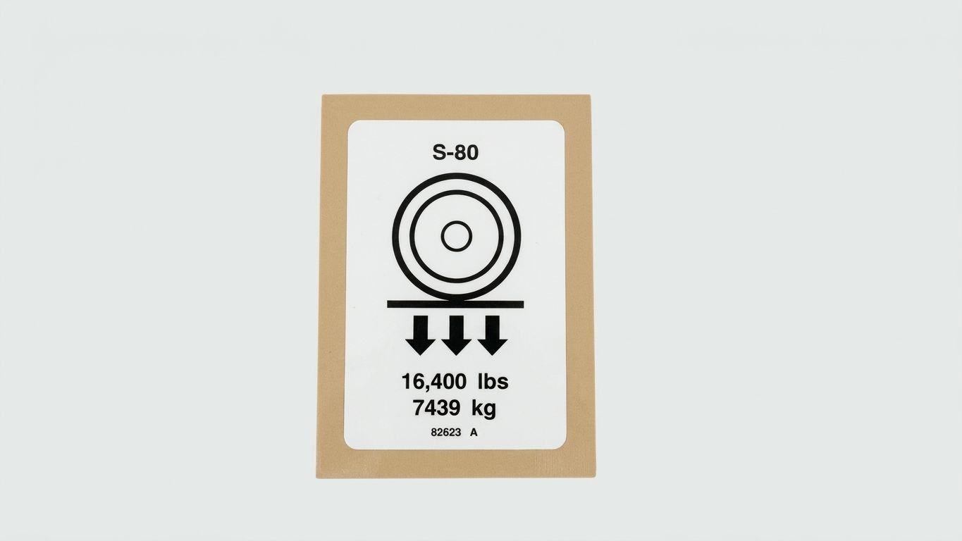 DECAL, LABEL, WHEEL LOAD S80