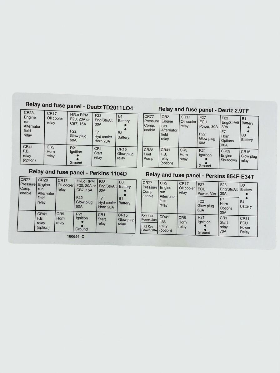 DECAL, LABEL FUSE RELAY PANEL