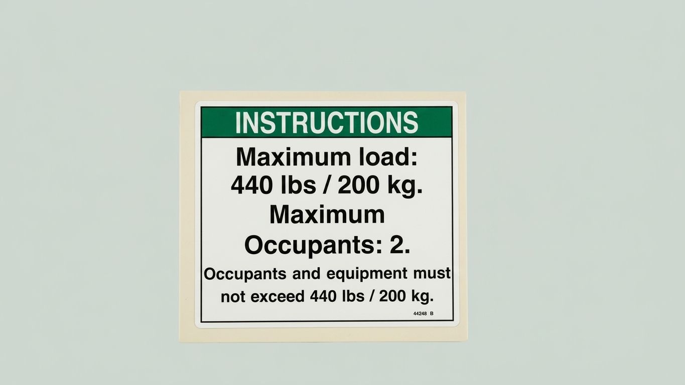 DECAL, NOTICE, MAX CAP 440 LBS