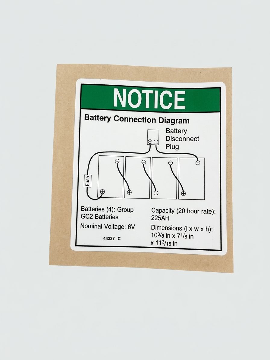 DECAL, NOTICE, BATTERY CONNECT