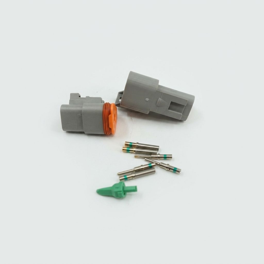 GRAY CONNECTOR KIT, W/ 14AWG, SOLID CONTACTS, 3 PIN