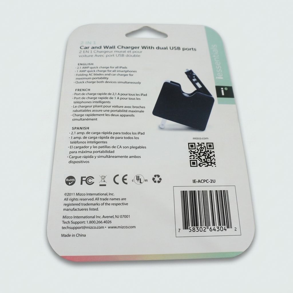2 IN 1 CAR AND WALL CHARGER