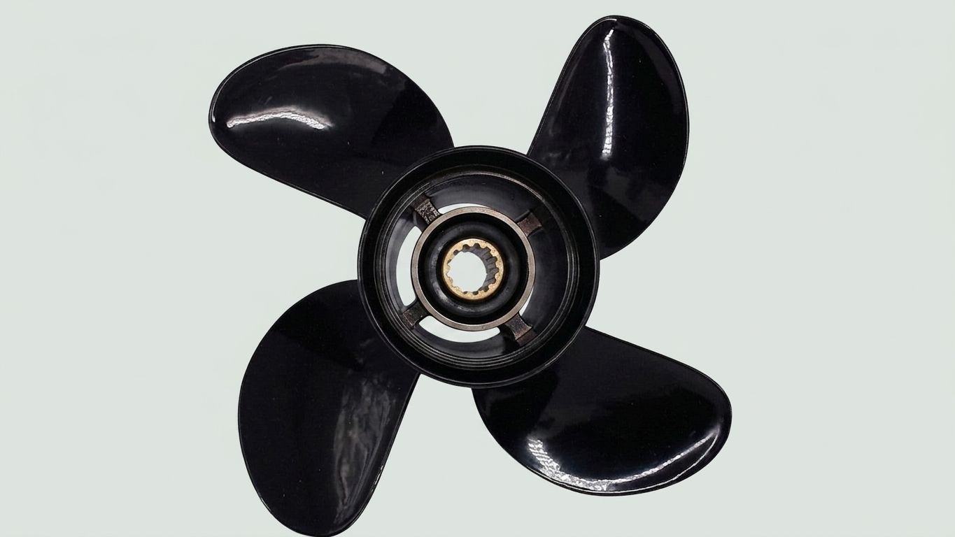 ALUMINUM BOAT PROPELLER, 4 BLADE, RH 10.1 IN X 14 PITCH