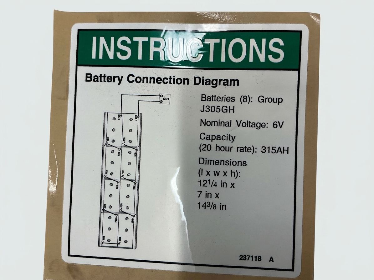 DECAL, BATT CONN DIAGRAM