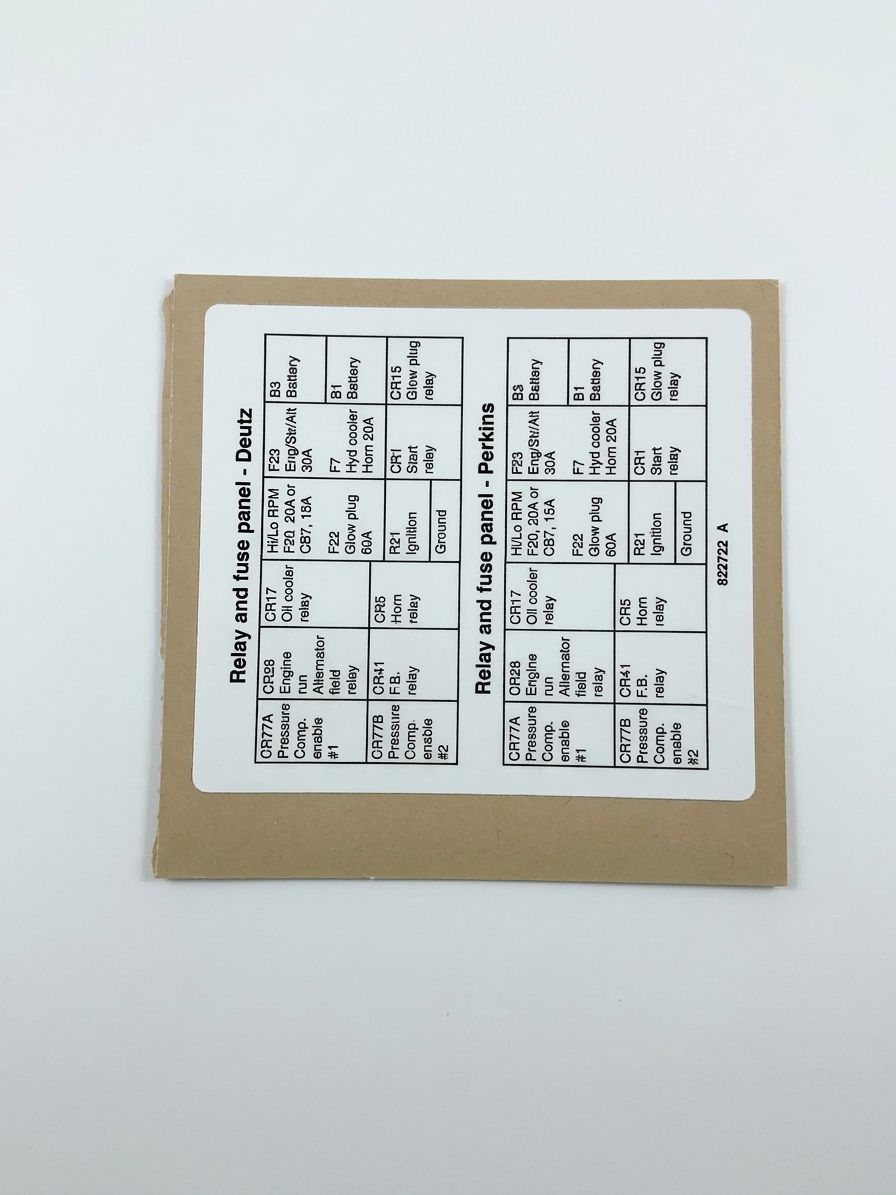 DECAL, LABEL FUSE RELAY PANEL, ZX135